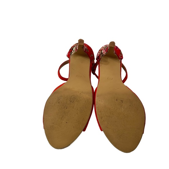 Scady Red with Floral Design High Heels Size 39 - Picture 7 of 7